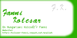 fanni kolcsar business card